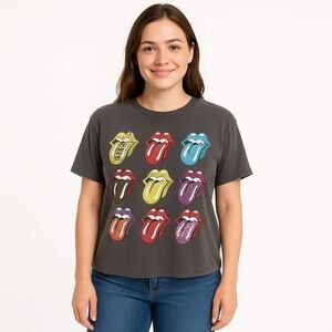 The Rolling Stones Graphic Tee Gray Size M